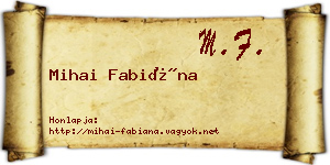 Mihai Fabiána névjegykártya